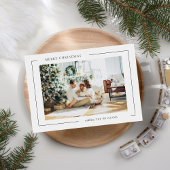 Boho minimalistische kerstfoto feestdagenkaart