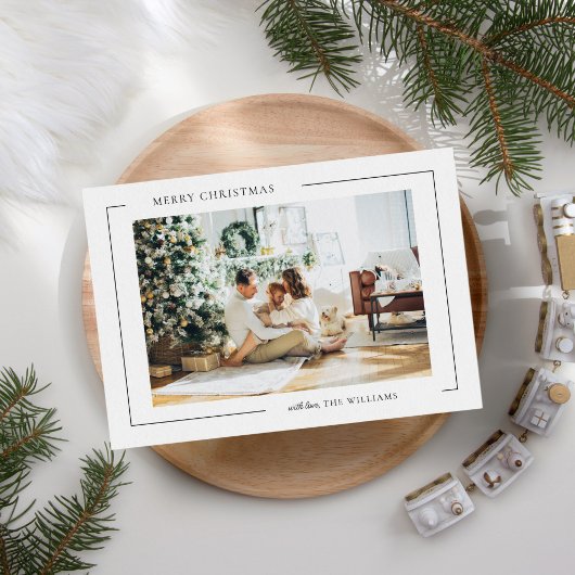 Boho minimalistische kerstfoto feestdagenkaart