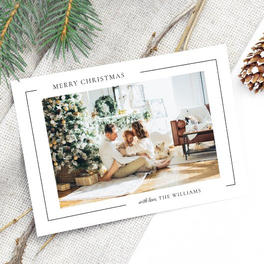 Boho minimalistische kerstfoto feestdagenkaart
