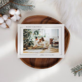 Boho minimalistische kerstfoto feestdagenkaart