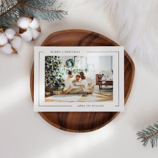 Boho minimalistische kerstfoto feestdagenkaart