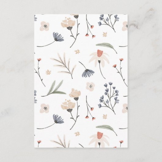 Boho Minimalistische Kwaststreek Bloemige Bruidsdo Bedankkaart (Achterkant)