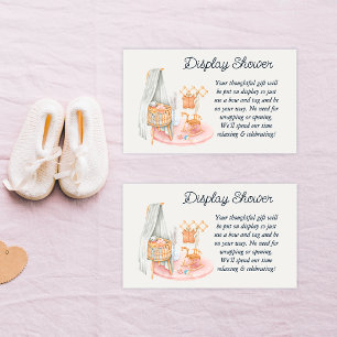 Boho minimalistische kwekerij meisje display douch informatiekaartje