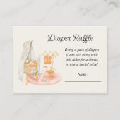 Boho minimalistische kwekerij meisje luier rafel informatiekaartje (Voorkant)