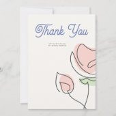 Boho minimalistische lente bloemenbruiloft bedankkaart (Voorkant)