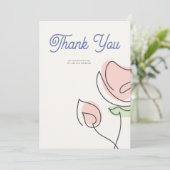 Boho minimalistische lente bloemenbruiloft bedankkaart (Staand voorkant)