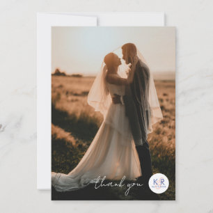 Boho minimalistische lente bloemenbruiloft bedankkaart