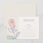 Boho minimalistische lente bloemenbruiloft RSVP kaartje (Voorkant / Achterkant)