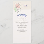 Boho Minimalistische Lente Bloemige Bruiloft Programmakaart (Voorkant)