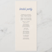 Boho Minimalistische Lente Bloemige Bruiloft Programmakaart (Achterkant)