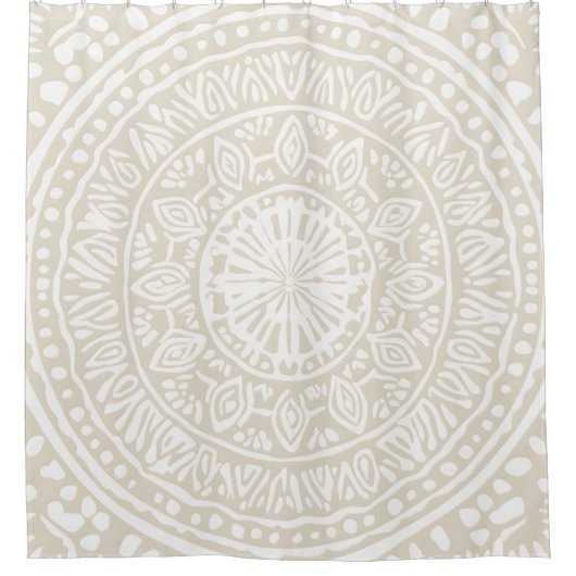 Boho Minimalistische Mandala Douchegordijn (Voorkant)