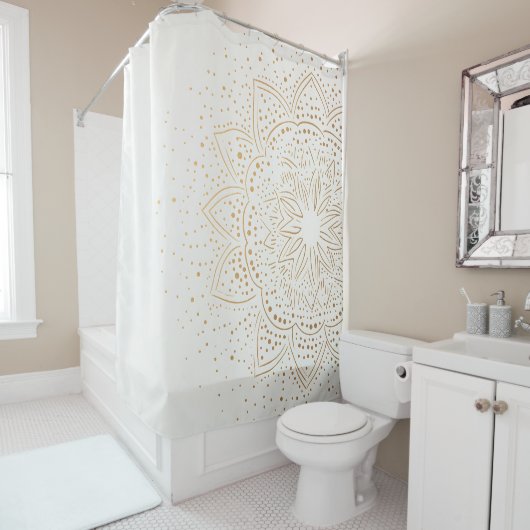 Boho Minimalistische Mandala Douchegordijn (In situ)