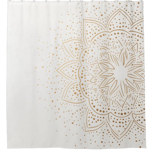 Boho Minimalistische Mandala Douchegordijn (Voorkant)