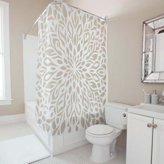 Boho Minimalistische Mandala Douchegordijn (In situ)