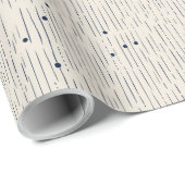 Boho minimalistische marine stippen en strepen ivo cadeaupapier (Rol Hoek)