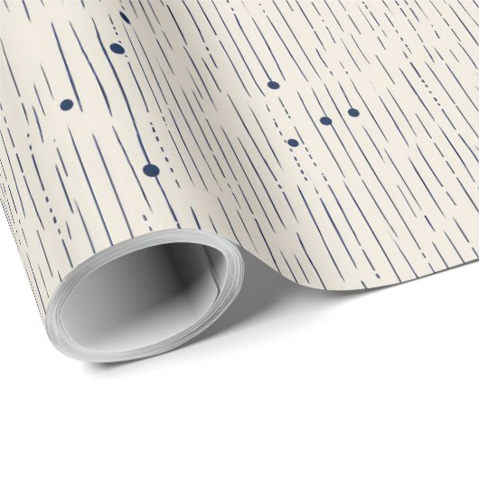 Boho minimalistische marine stippen en strepen ivo cadeaupapier (Rol Hoek)