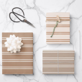 Boho Minimalistische Moderne Bruine Geslachtsneutr Inpakpapier Vel