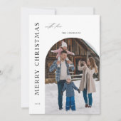 Boho Minimalistische Moderne Foto Kerstfamilie Feestdagenkaart (Voorkant)