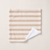 Boho Minimalistische Moderne Neutrale Strepen Beig Bad Handdoek (Wasdoekje)