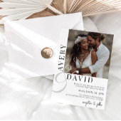 Boho minimalistische moderne trouwfoto gebogen kaart