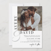 Boho minimalistische moderne trouwfoto gebogen kaart (Voorkant)