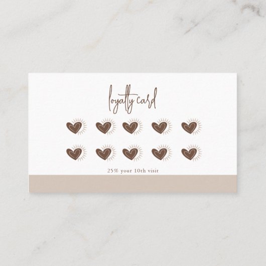 Boho minimalistische Monstera Leaf Shadow Loyalite Visitekaartje (Achterkant)