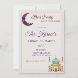 Boho Minimalistische Moskee Ramadan Iftar Feest Kaart