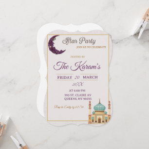 Boho Minimalistische Moskee Ramadan Iftar Feest Kaart