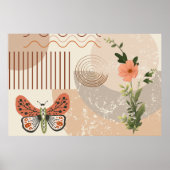 Boho Minimalistische Neutrale Kleuren Poster (Voorkant)