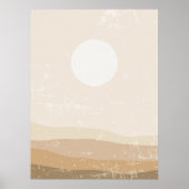 Boho Minimalistische Neutrale Sunset Wall Art Poster (Voorkant)