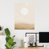 Boho Minimalistische Neutrale Sunset Wall Art Poster (Thuiskantoor)