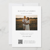 Boho Minimalistische QR-codefoto Save The Date (Achterkant)