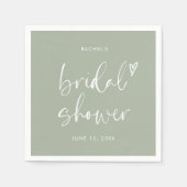 Boho Minimalistische Saliegroene Bruidsfeest Servet (Voorkant)