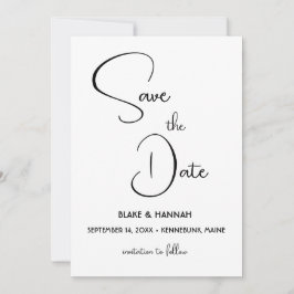 Boho Minimalistische Save the Date Handgeschreven  Kaart