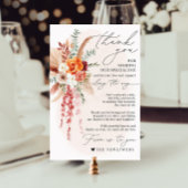 Boho Minimalistische servet bedankkaart Menu