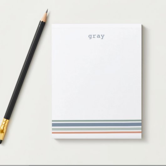 Boho minimalistische strepen gepersonaliseerd notitieblok