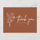 Boho Minimalistische Terracotta bruiloft Dank u Briefkaart (Voorkant)