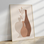 Boho minimalistische terracotta vazen met gedroogd poster