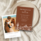 Boho Minimalistische Terracotta Westerne Woestijnb Kaart