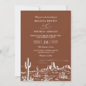 Boho Minimalistische Terracotta Westerse QR Code H Kaart (Voorkant)