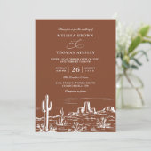 Boho Minimalistische Terracotta Westerse QR Code H Kaart (Staand voorkant)