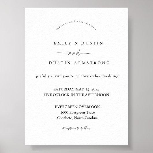 Boho Minimalistische Trouw Uitnodiging Poster (Voorkant)