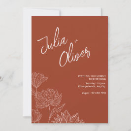 Boho Minimalistische Trouwbloemen Huwelijk Bewerkb Kaart
