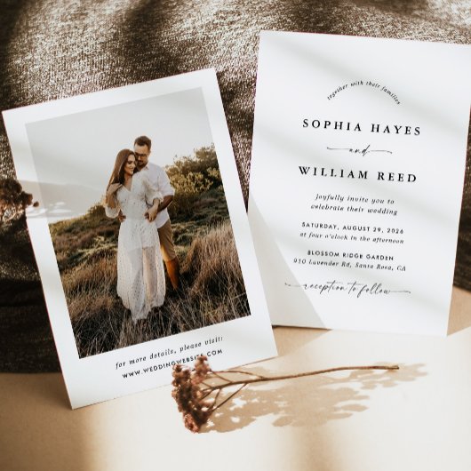 Boho Minimalistische Trouwdag Kaart