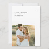 Boho Minimalistische Trouwfoto Kaart (Voorkant)