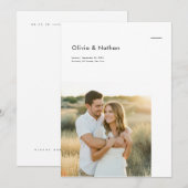 Boho Minimalistische Trouwfoto Kaart (Voorkant / Achterkant)