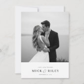 Boho Minimalistische Typografie Foto Bruiloft Bedankkaart (Voorkant)