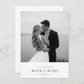 Boho Minimalistische Typografie Fotobruiloft Bedankkaart (Voorkant / Achterkant)