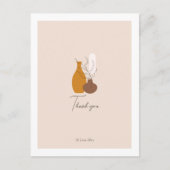 Boho minimalistische vazen bruiloft bedankt briefkaart (Voorkant)