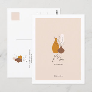 Boho minimalistische vazen bruiloft bedankt briefkaart